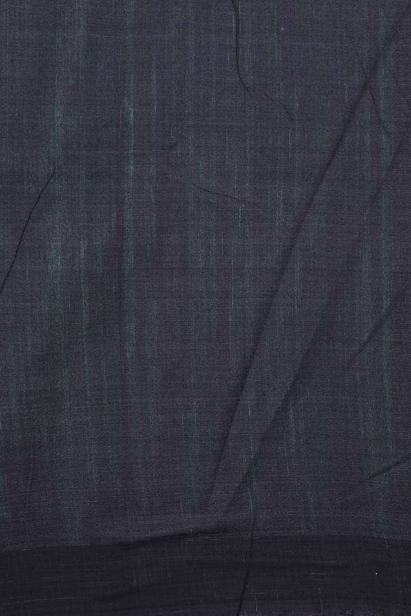 Jute Saree In Plain Green With Temple Border