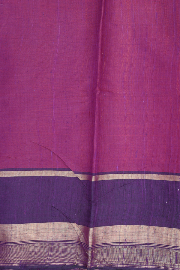 Jute Saree In Plain Rani Pink With Contrast Border
