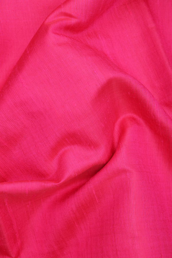 Jute Saree In Plain Rani Pink With Contrast Border