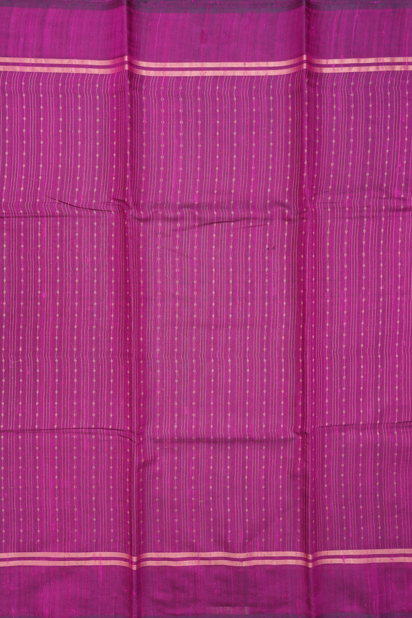 Jute Saree In Plum Purple With Stripes Design