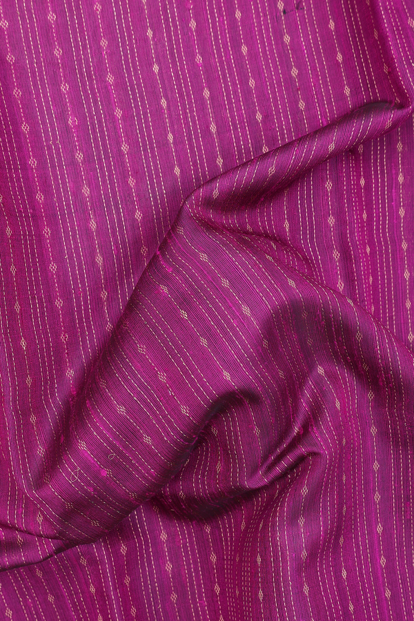 Jute Saree In Plum Purple With Stripes Design