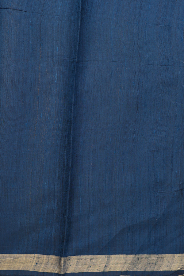 Jute Saree In Prussian Blue With Allover Design