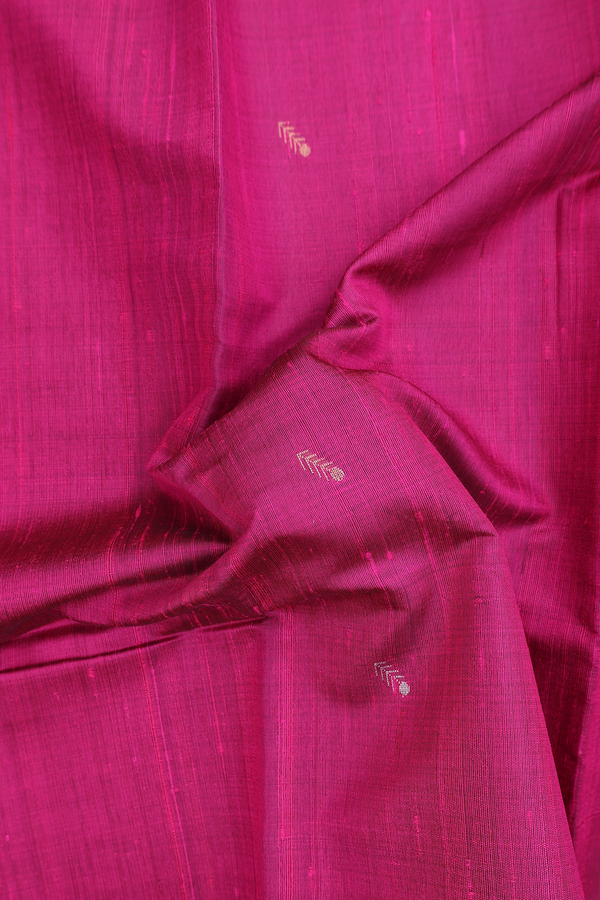 Jute Saree In Purple Rose With Zari Buttas