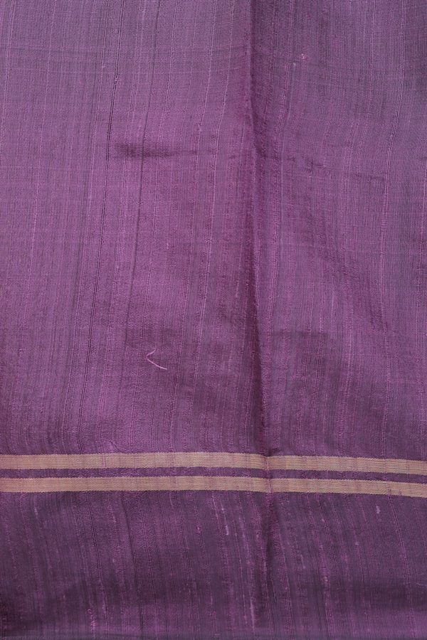 Jute Saree In Purple With Zari Buttas