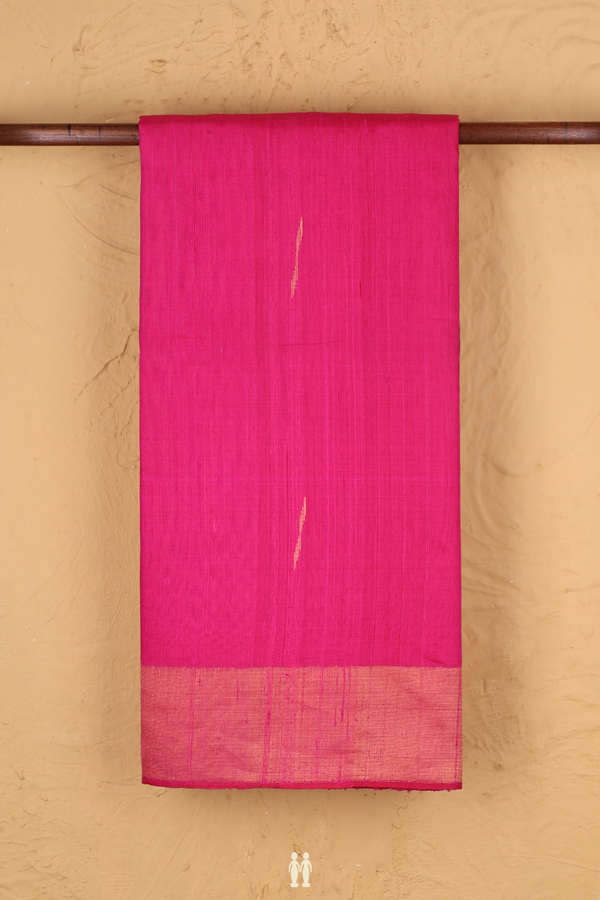 Jute Saree In Rani Pink With Malli Moggu Buttas