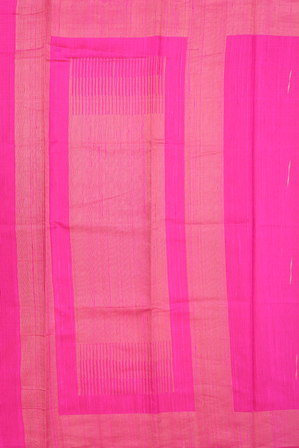 Jute Saree In Rani Pink With Malli Moggu Buttas