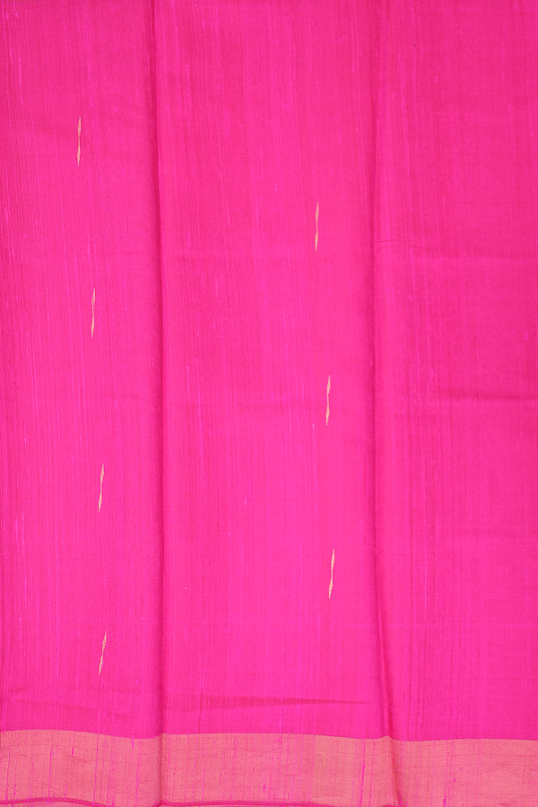 Jute Saree In Rani Pink With Malli Moggu Buttas