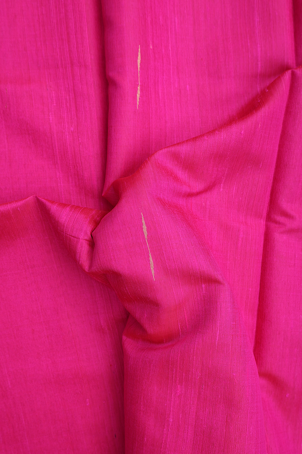 Jute Saree In Rani Pink With Malli Moggu Buttas