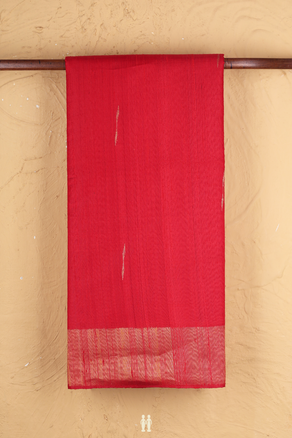Jute Saree In Red With Malli Moggu Buttas