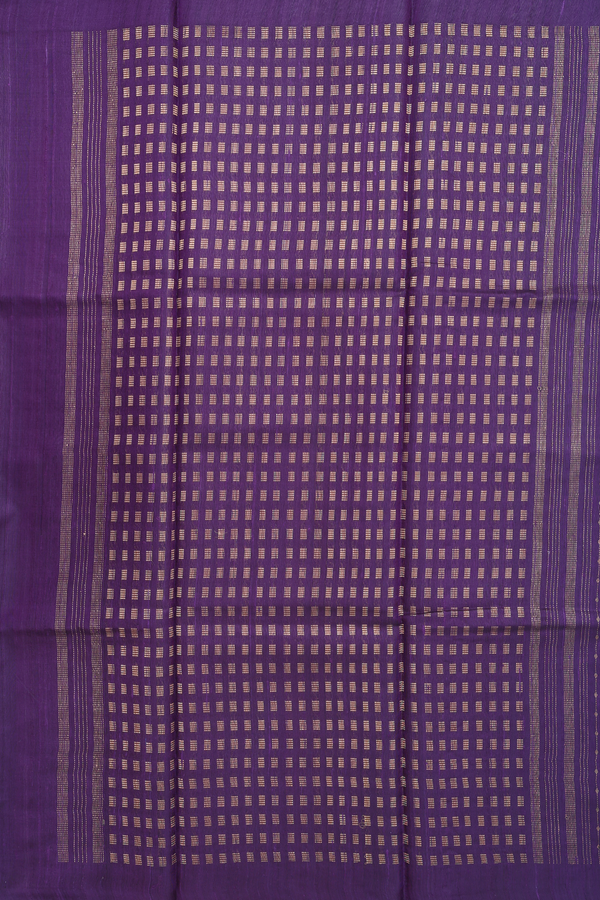 Jute Saree In Regal Purple With Stripes Design