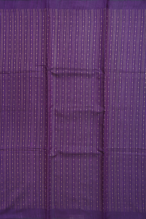 Jute Saree In Regal Purple With Stripes Design