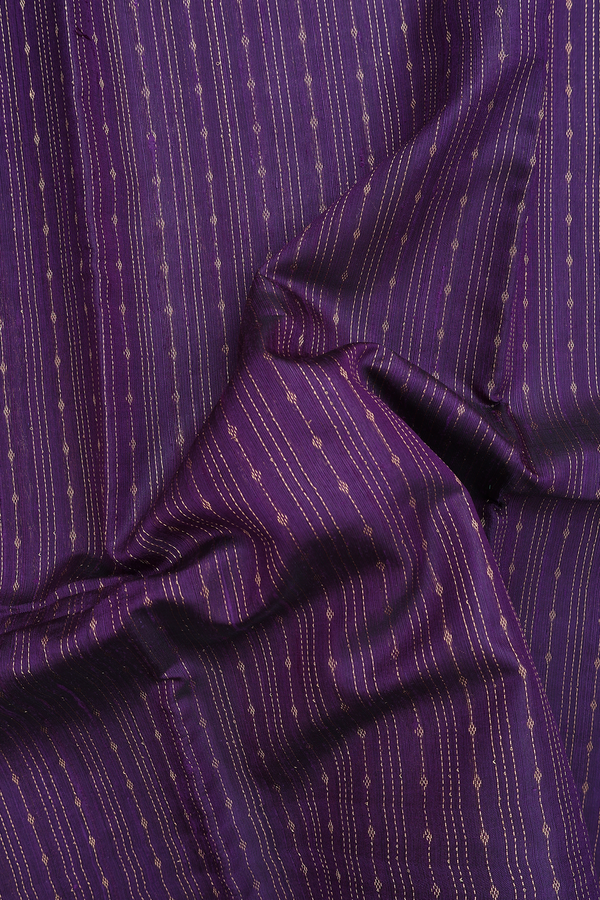Jute Saree In Regal Purple With Stripes Design