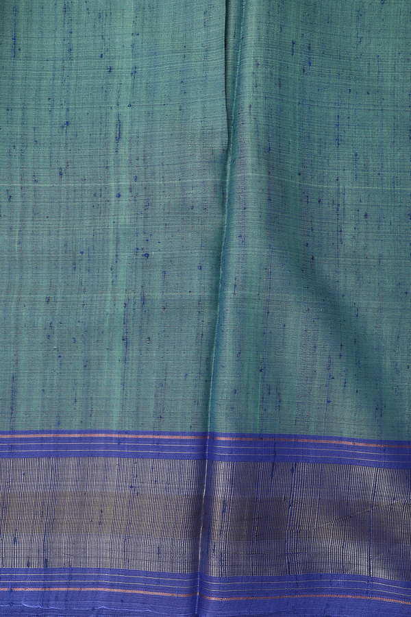 Jute Saree In Parrot Green With Contrast Border