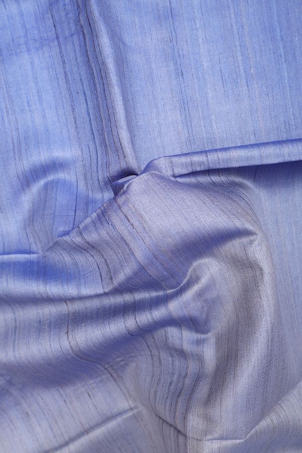 Jute Saree In Shades Of Blue With Zari Border