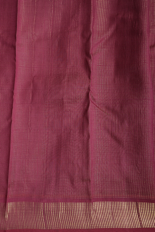 Kanchipuram Silk Saree In Maroon With Stripes Design
