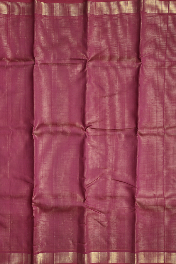 Kanchipuram Silk Saree In Maroon With Stripes Design