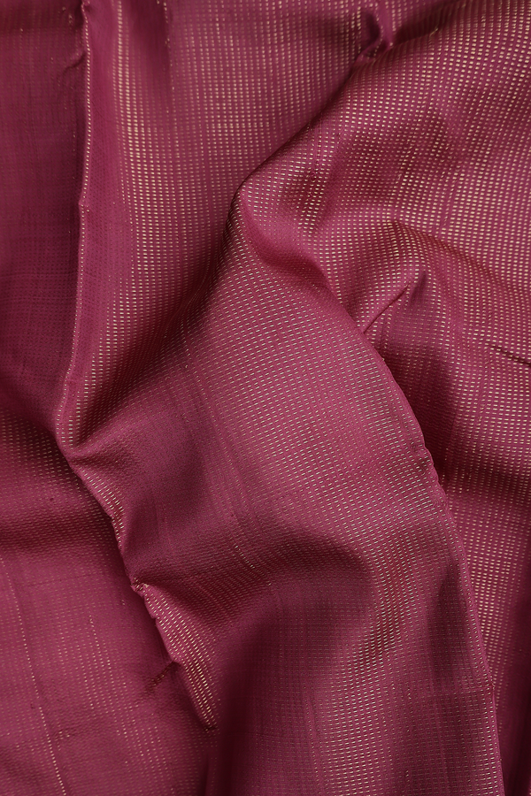 Kanchipuram Silk Saree In Maroon With Stripes Design