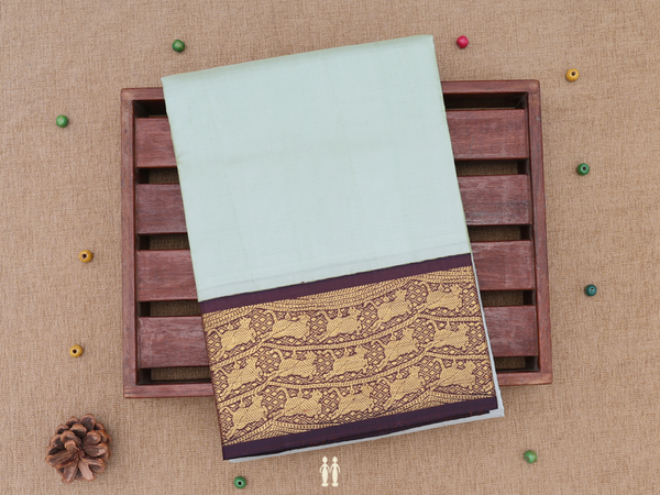 Zari Border Pale Green Kanchipuram Pavadai Sattai Material