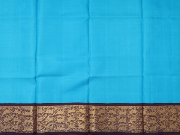 Contrast Border Blue Kanchipuram Pavadai Sattai Material