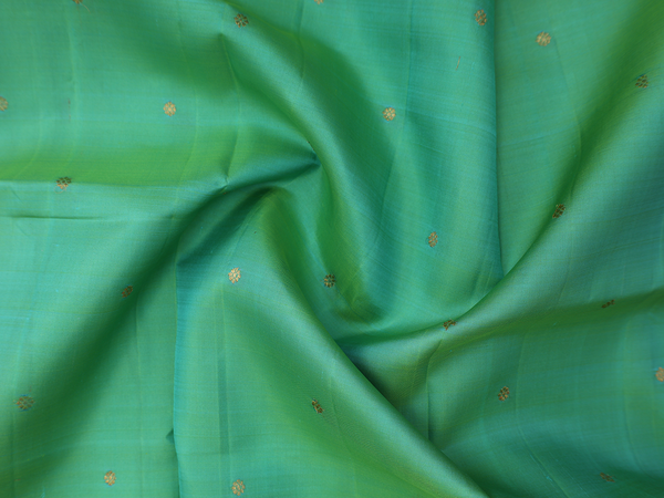 Floral Buttis Pale Green Kanchipuram Pavadai Sattai Material