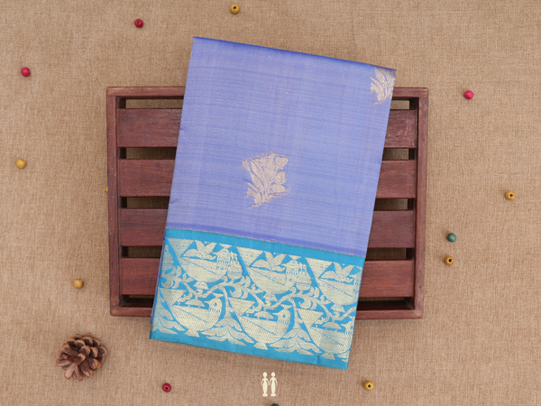 Floral Buttas Dual Tone Kanchipuram Pavadai Sattai Material