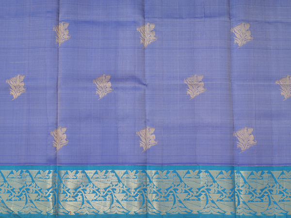 Floral Buttas Dual Tone Kanchipuram Pavadai Sattai Material