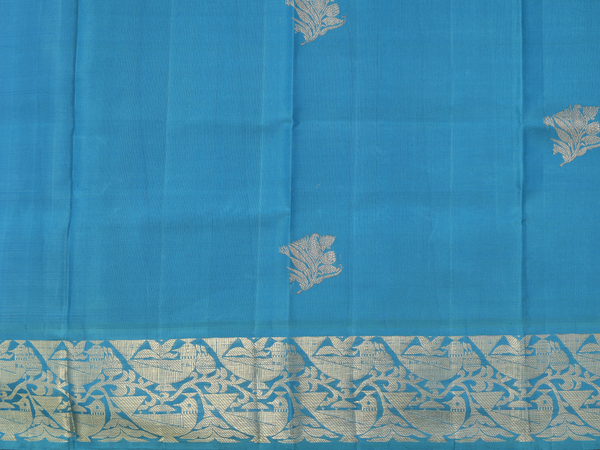 Floral Buttas Dual Tone Kanchipuram Pavadai Sattai Material