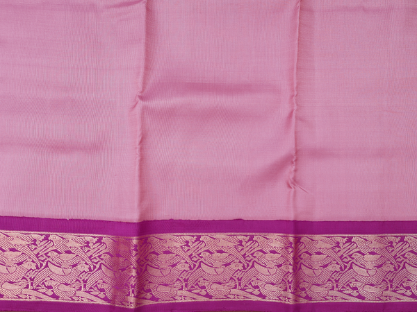 Contrast Border Pink Kanchipuram Pavadai Sattai Material
