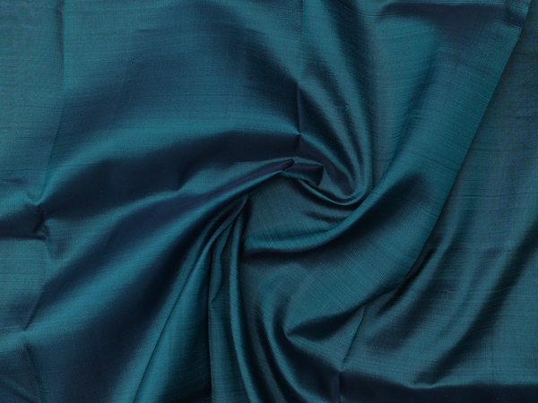 Zari Border Teal Blue Kanchipuram Silk Pavadai Sattai Material