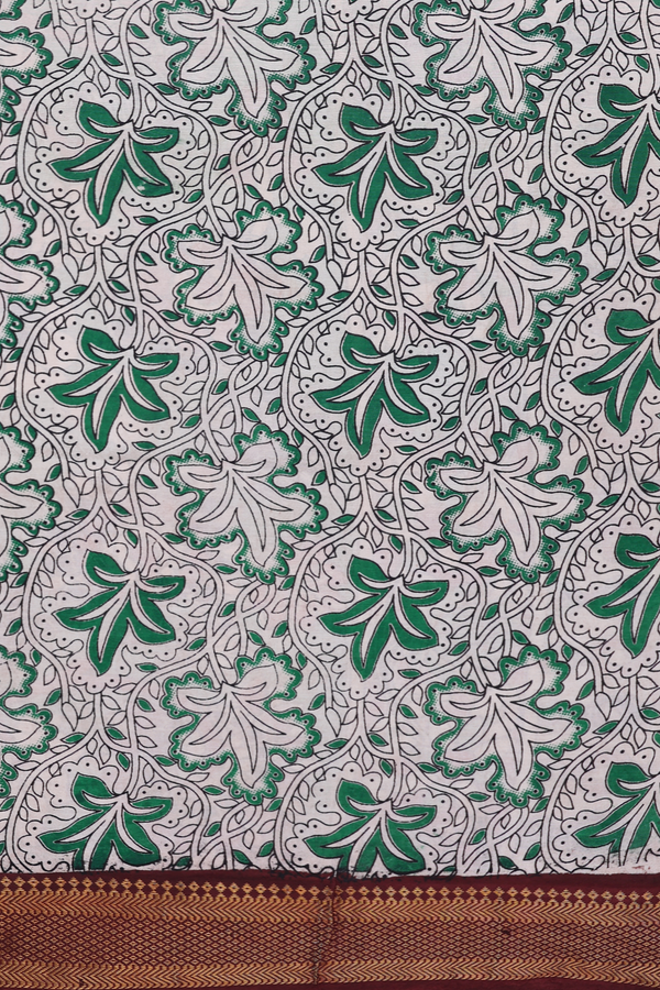 Kalamkari Cotton Saree In Multicolor With Printed Design