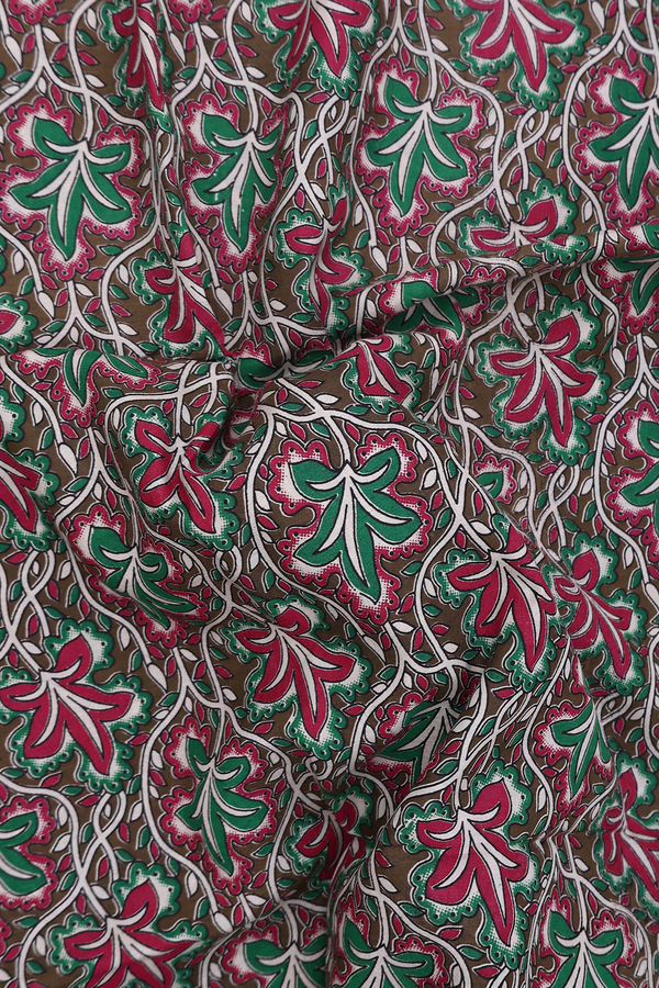 Kalamkari Cotton Saree In Multicolor With Printed Design