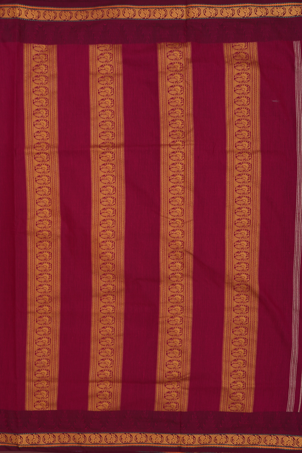 Kalyani Cotton Saree In Emerald Green With Threadwork Buttis
