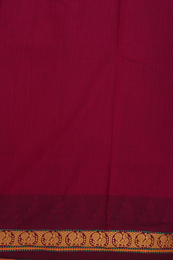Kalyani Cotton Saree In Emerald Green With Threadwork Buttis