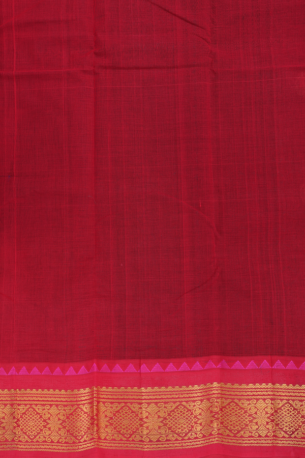 Kanchi Cotton Saree In Black With Contrast Silk Border