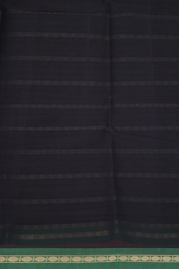 Kanchi Cotton Saree In Black With Stripes Design