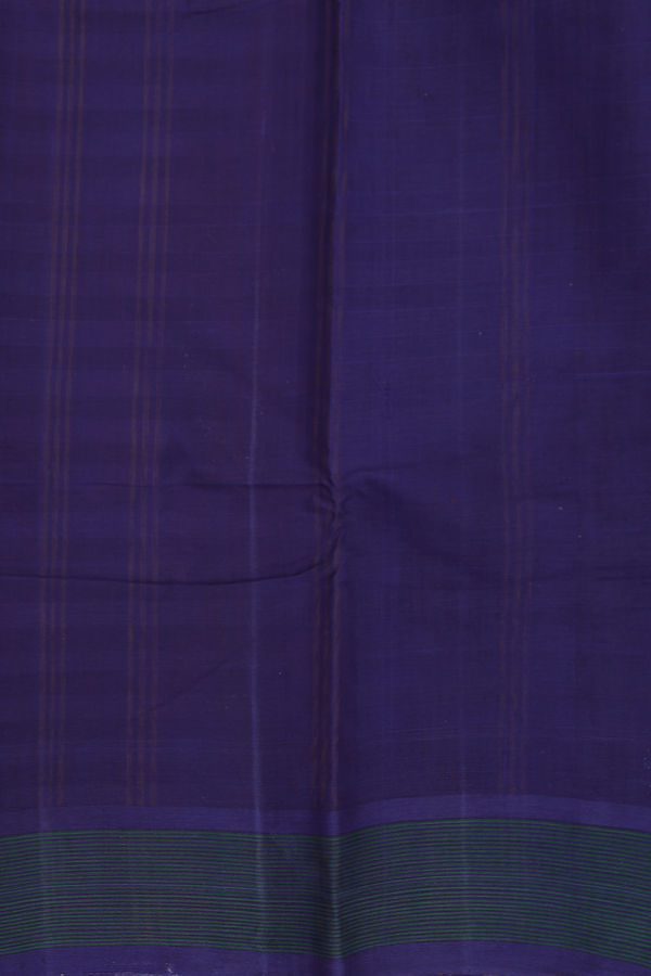 Kanchi Cotton Saree In Blue And Mustard With Checks Design