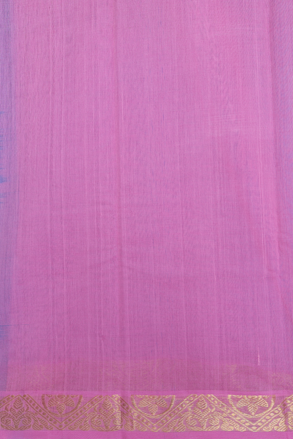 Kanchi Cotton Saree In Blue With Contrast Border