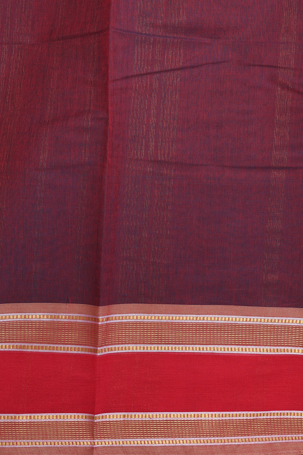 Kanchi Cotton Saree In Blue With Contrast Border
