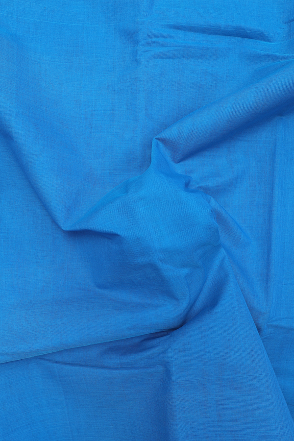 Kanchi Cotton Saree In Blue With Contrast Border