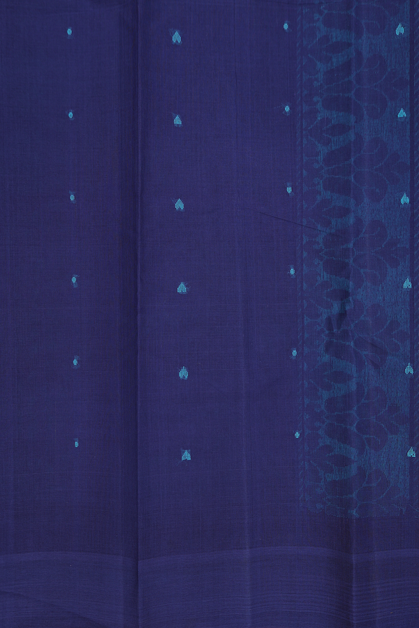 Kanchi Cotton Saree In Blue With Threadwork Buttis