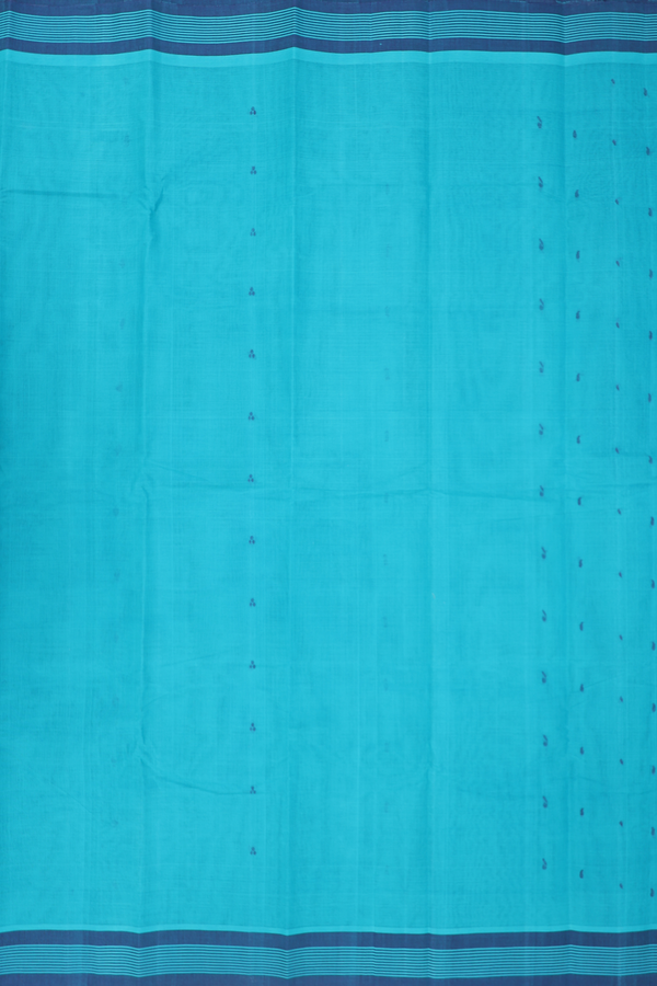 Kanchi Cotton Saree In Blue With Threadwork Buttis