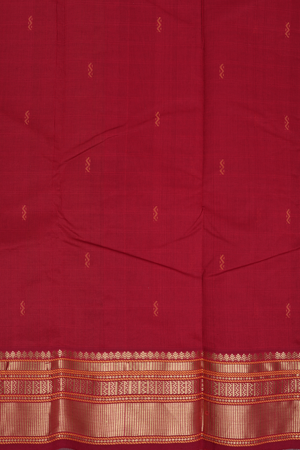 Kanchi Cotton Saree In Brown With Checks Design