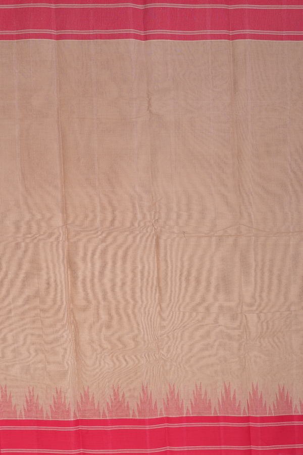 Kanchi Cotton Saree In Brown With Contrast Border