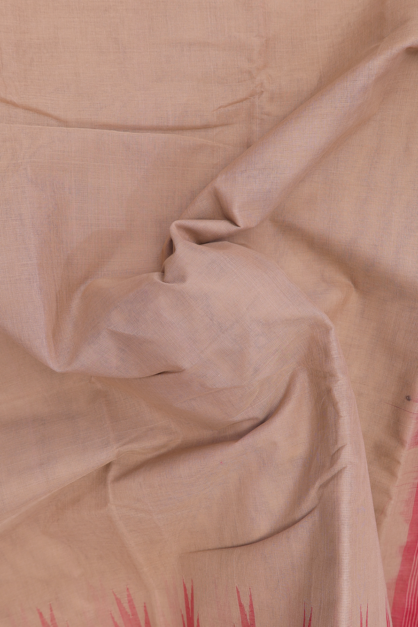 Kanchi Cotton Saree In Brown With Contrast Border