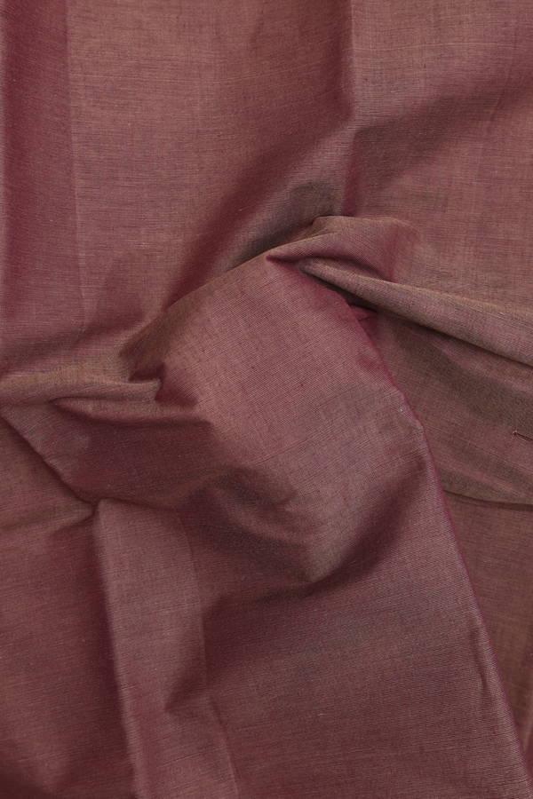 Kanchi Cotton Saree In Brown With Contrast Border