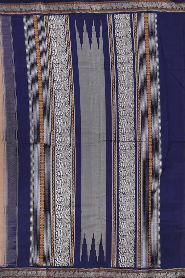 Kanchi Cotton Saree In Brown With Contrast Silk Border