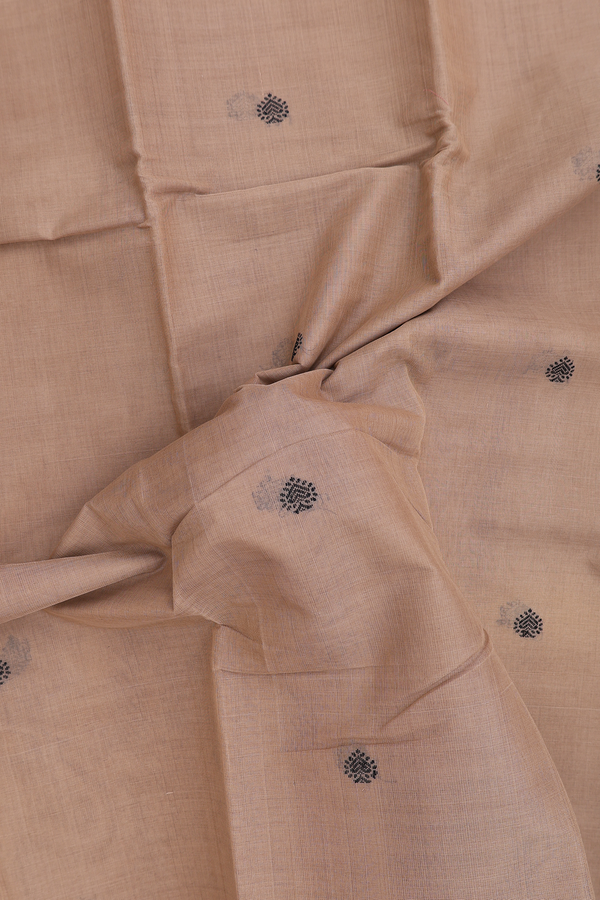 Kanchi Cotton Saree In Brown With Contrast Silk Border