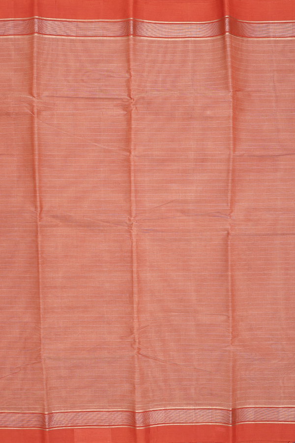 Kanchi Cotton Saree In Brown With Stripes Design