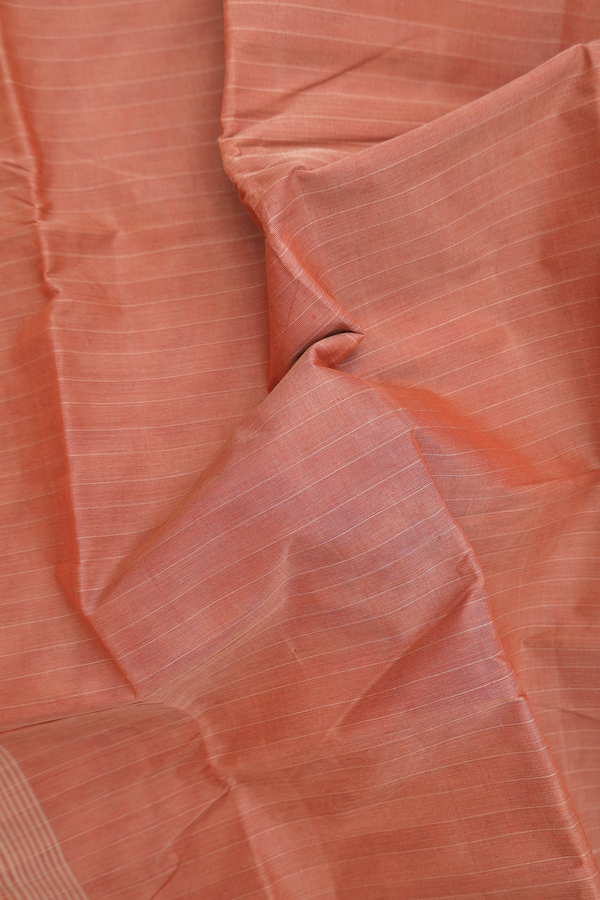 Kanchi Cotton Saree In Brown With Stripes Design