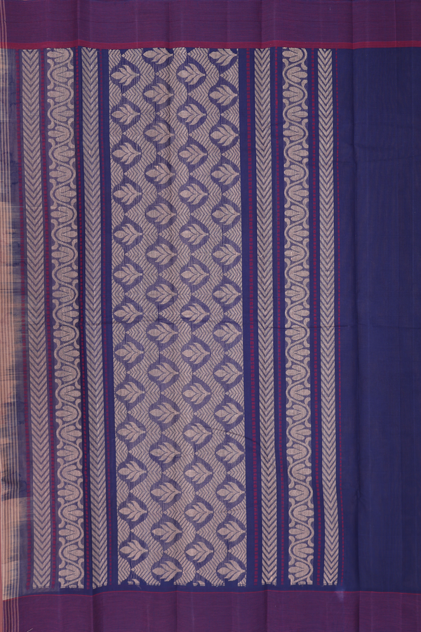 Kanchi Cotton Saree In Brown With Threadwork Buttas